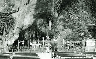 A photograph of the Grotto of Lourdes